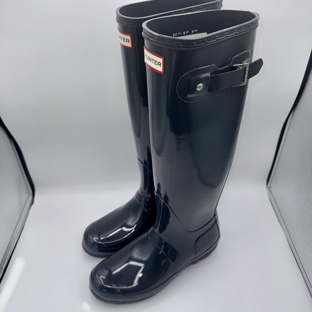 Hunter Original Tall Gloss Rain Boots Women's Size 8 Charcoal Gray - Picture 13 of 13